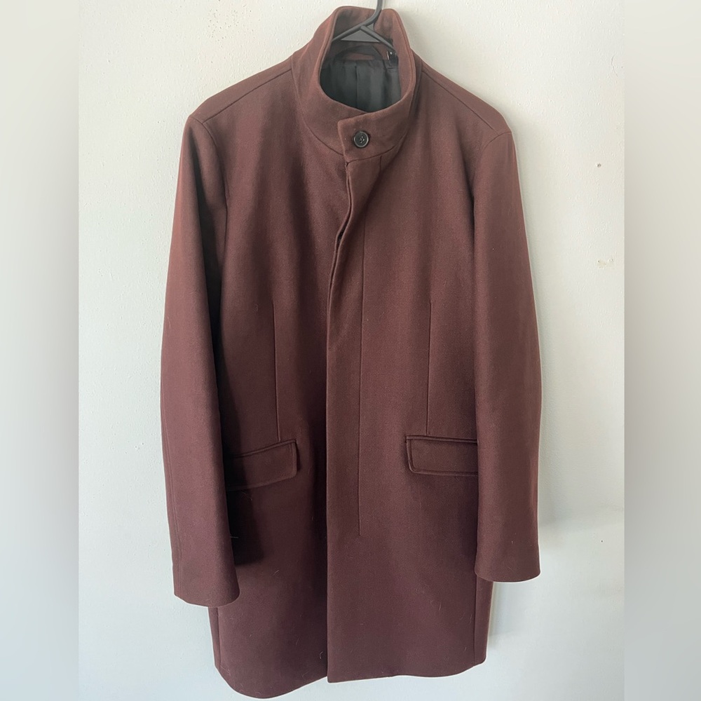Theory Men’s Belvin Coat in Textured Wool-Blend Melton